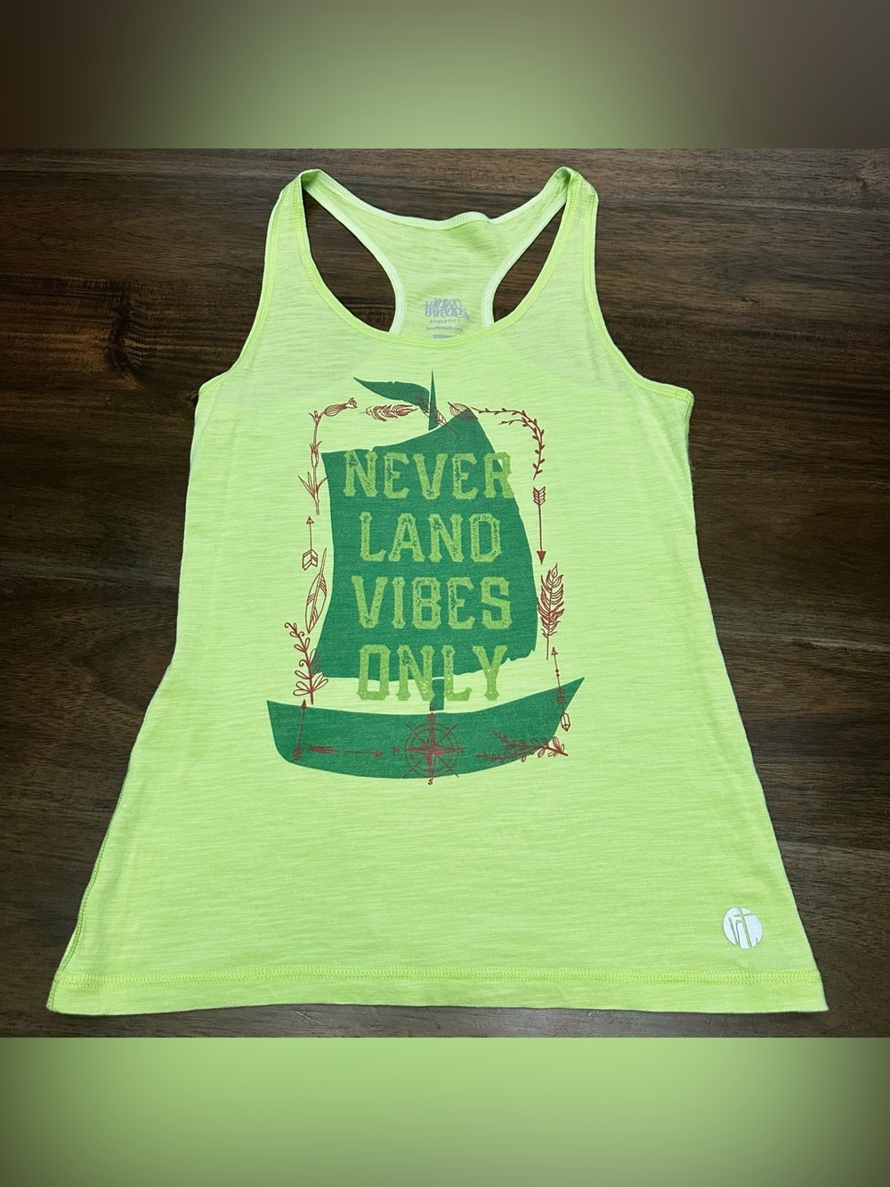 Raw Threads Never Land Vibes Only Neon Green Racerback Tank Top